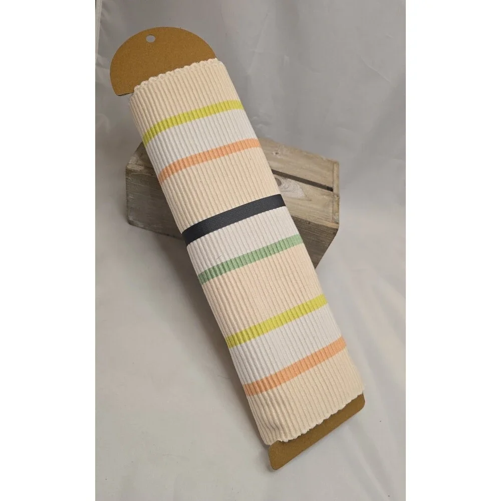 Room Essentials Striped Table Runner 14 x 72 Cotton New Yellow Blue Green Summer